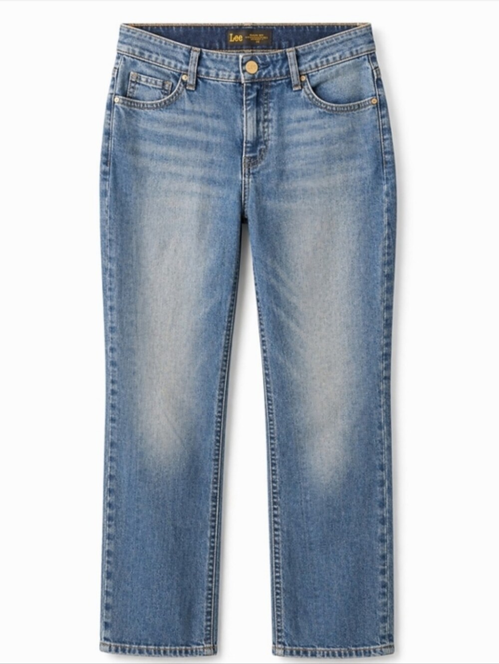 Lee Flex Motion Straight Leg Jeans Women's 10 Mid Rise Stretch Medium Wash Denim - Picture 7 of 7